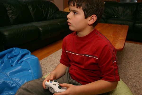 Stephen playing Xbox 360