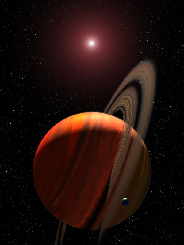 Gas Giant Around a Red Dwarf (Illustration)