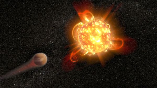 Red Dwarf Stellar Flares (Illustration)