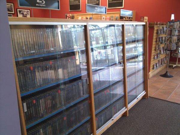 Borders has all of their Bluray discs under lock and key... can't even see the prices.