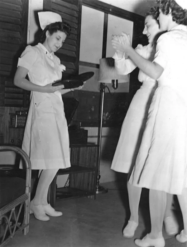 Nurses dancing during World War II