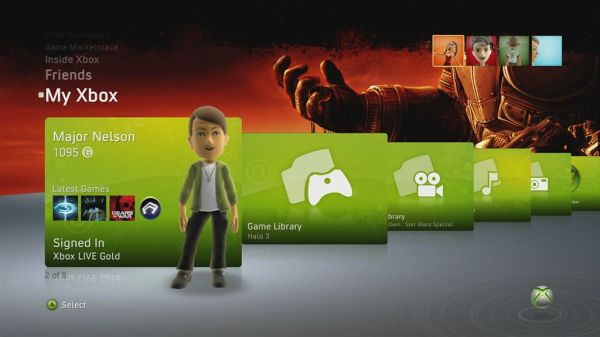 Xbox 360 theme in the NXE